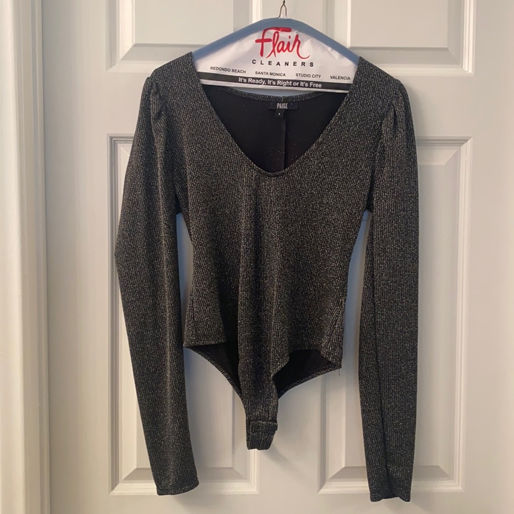 Paige bodysuit gold/black glitter